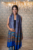 OMVAI Alluring Kullu Border Modal Stole Royal Blue