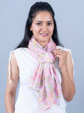 OMVAI Abstract Geometry Crepe Stole - Pastel Pinks