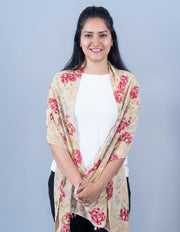 OMVAI Watercolor Rose Chiffon Stole - Multi