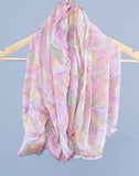 OMVAI Abstract Geometry Crepe Stole - Pastel Pinks