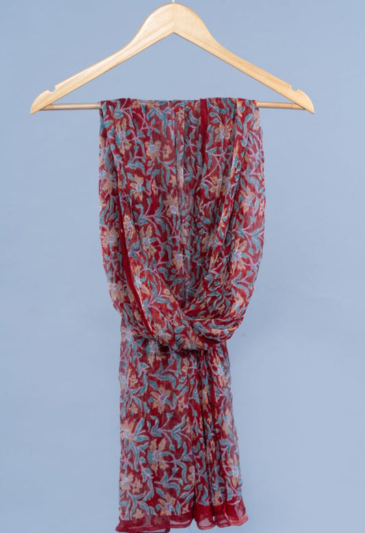 OMVAI Phool Bel Chiffon Dupatta
