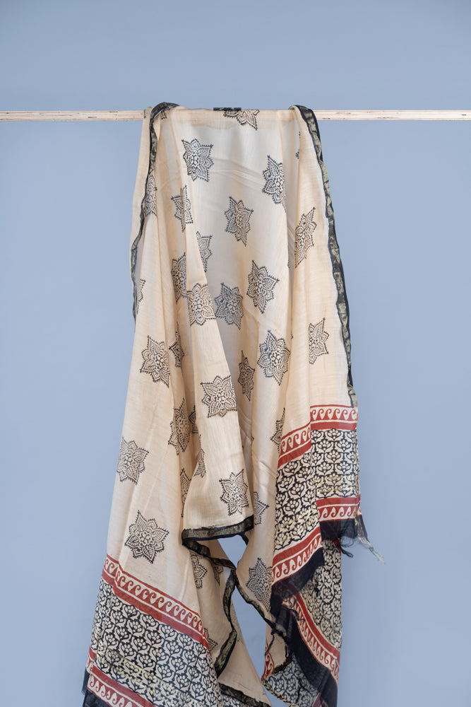 OMVAI The Princess Handloom Chanderi Silk Dupatta with Zari border