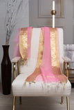 OMVAI Paisley Border Chanderi Silk Dupatta - Pretty Pink