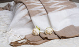 OMVAI The IKAT Dupatta with Tassels  - Caramel Brown