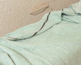 OMVAI Lehar Border Cotton Woven Throw Blanket / Comforter - Green