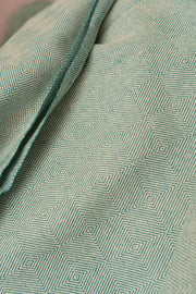 OMVAI Diamond Weave with Border Cotton Woven Throw Blanket / Comforter - Green