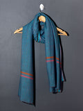Aqua Stripes Patterned Pashmina Stole - Blue