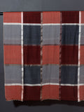 Bold Checks Patterned Pashmina Stole - Rust with Grey
