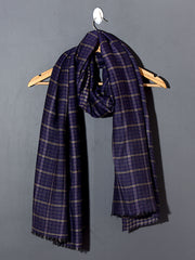 Purple Stylish Checks Patterned Pashmina Stole - Purple