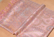 OMVAI Ornamental Paisley Premium Woven Silk Stole - Baby Pink