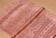 OMVAI Ornamental Paisley Premium Woven Silk Stole - Pretty Pink
