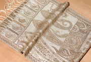 OMVAI Victorian Paisley Premium Woven Silk Stole - Nude Gold