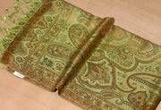 OMVAI Victorian Paisley Premium Woven Silk Stole -  Yellow Iris