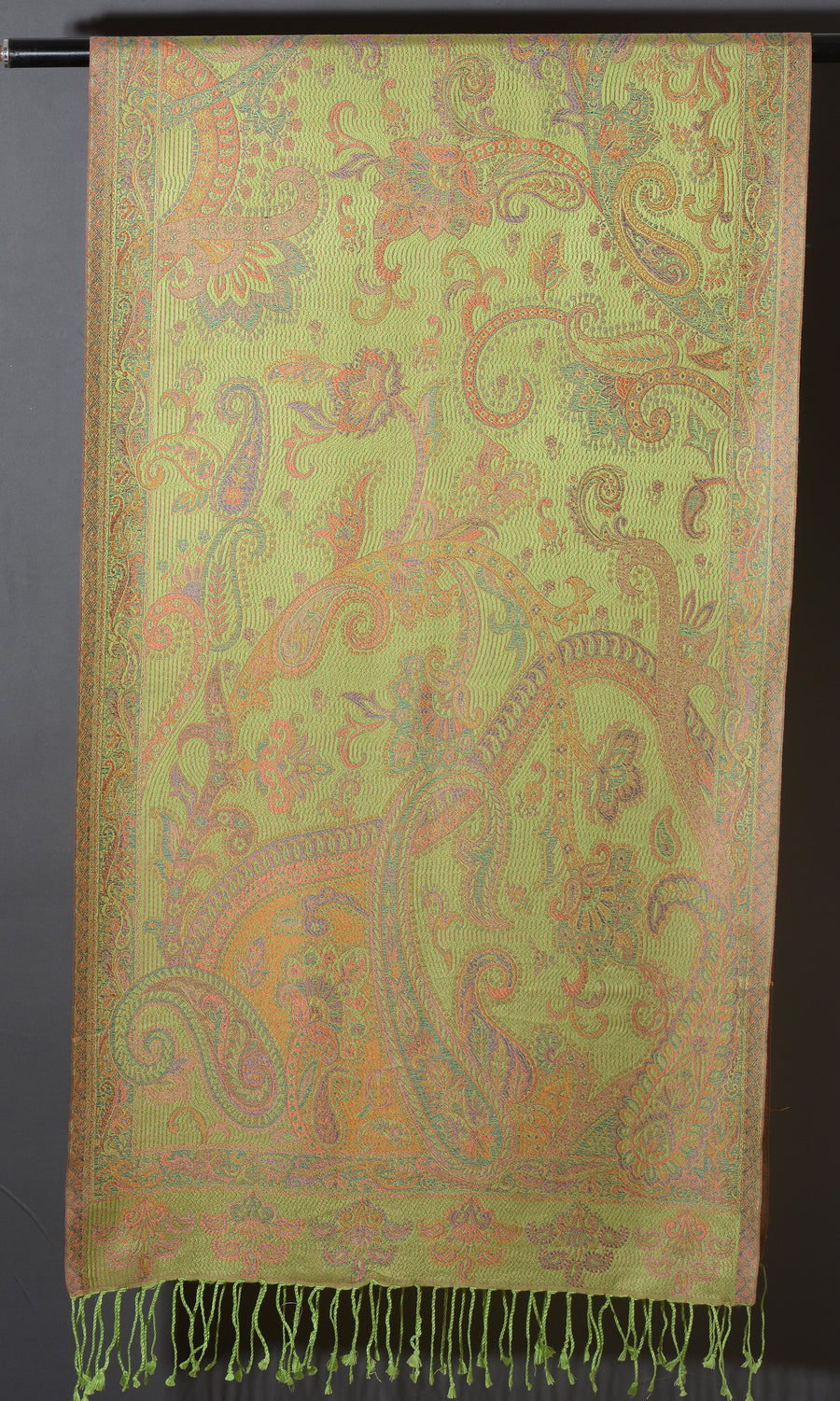 OMVAI Victorian Paisley Premium Woven Silk Stole -  Warm Yellow