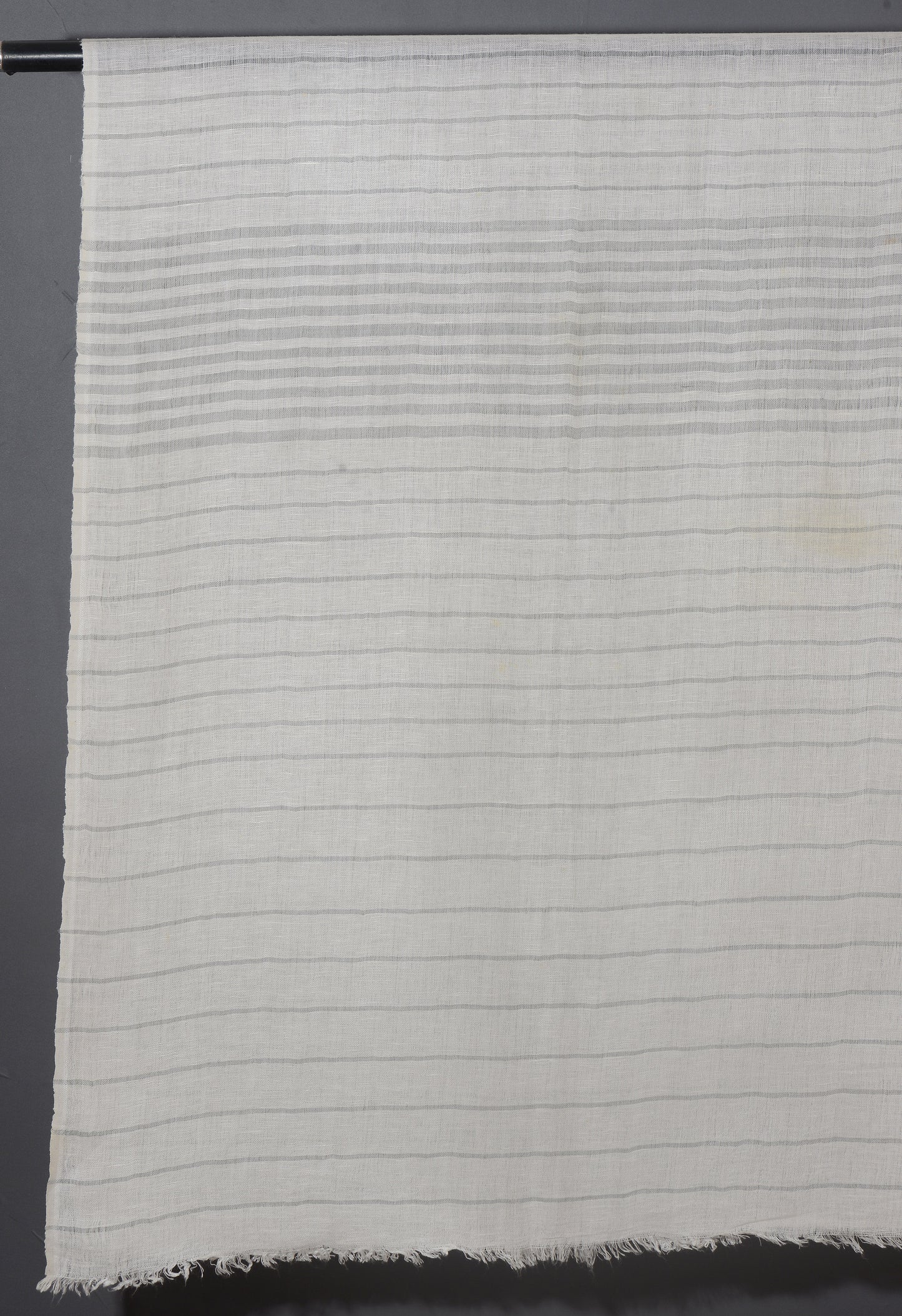 Linen Classic Stripes Stole - Silver Grey