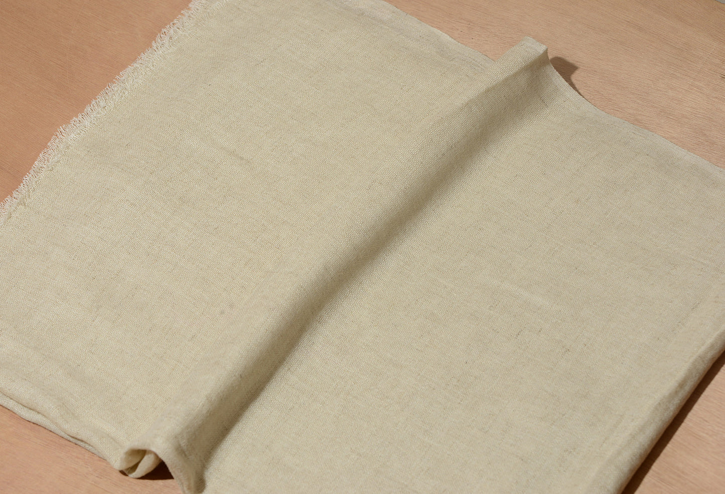 Ivory Solid Viscose Linen Stole
