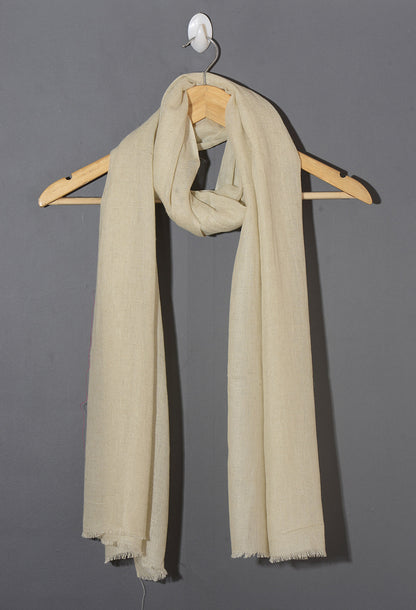 Ivory Solid Viscose Linen Stole
