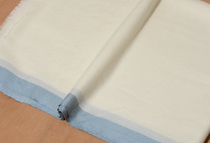 Silver Grey Striped Border Pashmina Stole