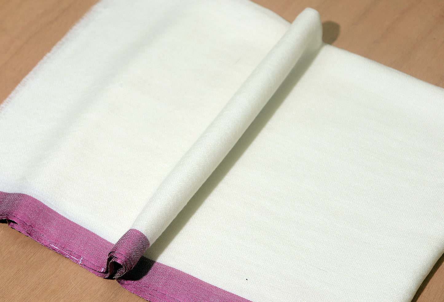 Plum Striped Border Pashmina Stole