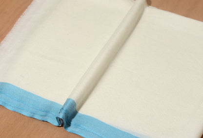 Turquoise Striped Border Pashmina Stole