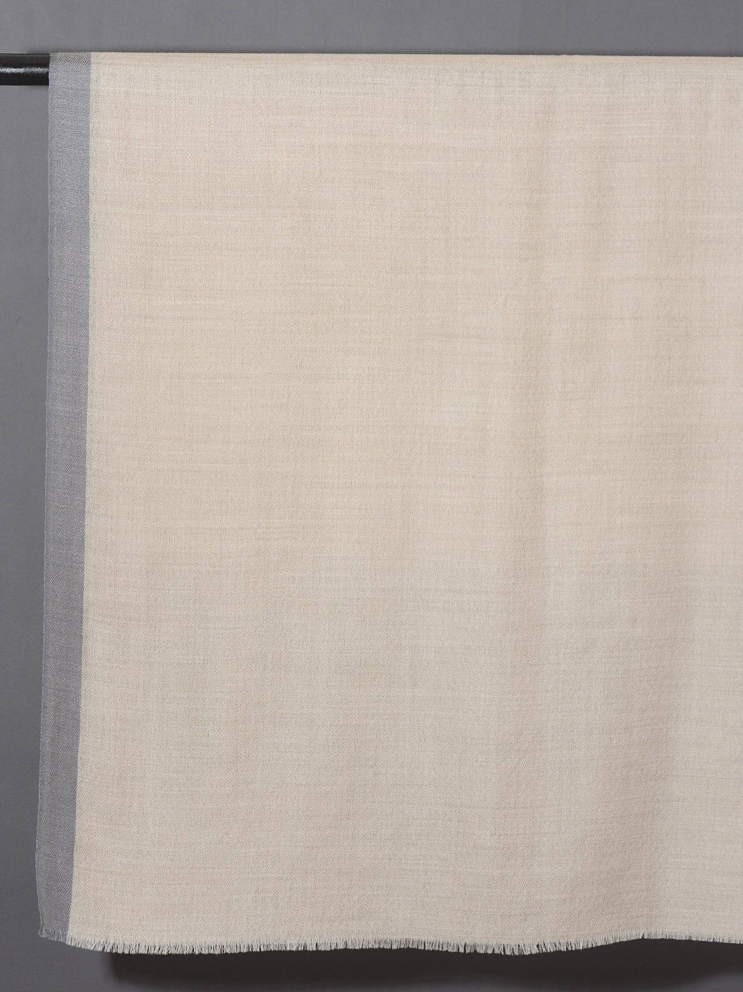 Grey Striped Border Pashmina Stole