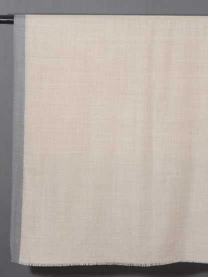 Grey Striped Border Pashmina Stole