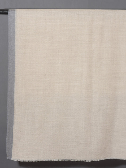 Grey Striped Border Pashmina Stole