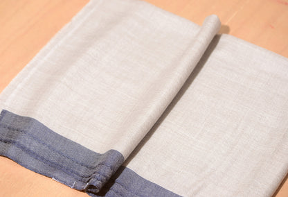 Navy Striped Border Pashmina Stole