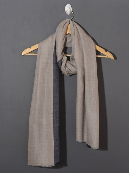 Navy Striped Border Pashmina Stole