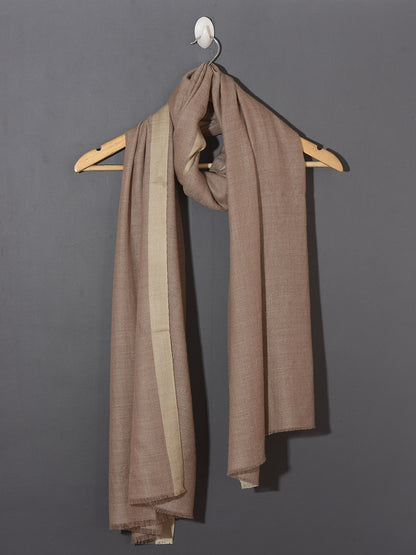 Natural Striped Border Pashmina Stole