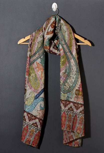 OMVAI Kalamkari Kani with Embroidery - Shades of Multi Bright