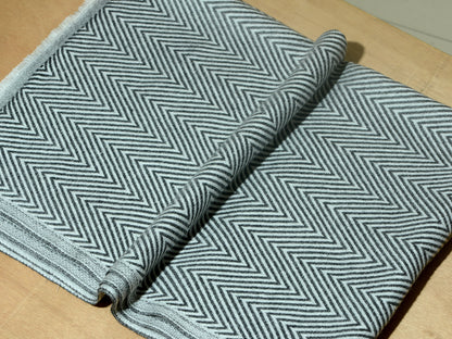 OMVAI Chevron Zig Zag Patterned Acrylic Stole- Premium Winter Wrap | Slate Gray