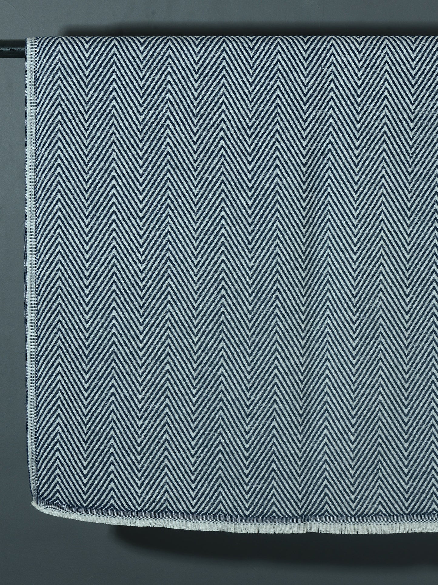 OMVAI Chevron Zig Zag Patterned Acrylic Stole- Premium Winter Wrap | Blue Navy