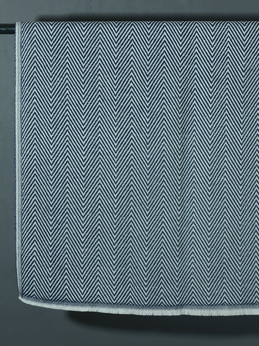 OMVAI Chevron Zig Zag Patterned Acrylic Stole- Premium Winter Wrap | Blue Navy