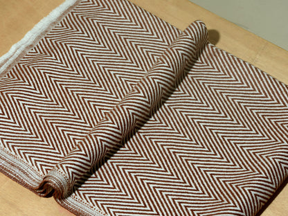 OMVAI Chevron Zig Zag Patterned Acrylic Stole- Premium Winter Wrap | Camel Brown