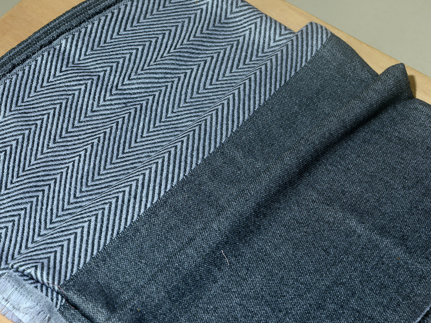 OMVAI Chevron Zig Zag Patterned Acrylic Stole- Premium Winter Wrap | Shades of Gray