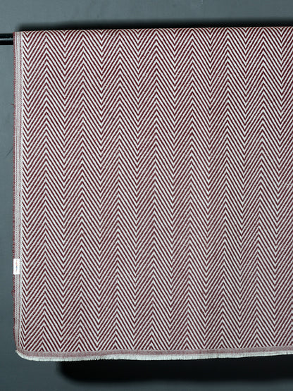 OMVAI Chevron Zig Zag Patterned Acrylic Stole- Premium Winter Wrap | Chocolate Brown