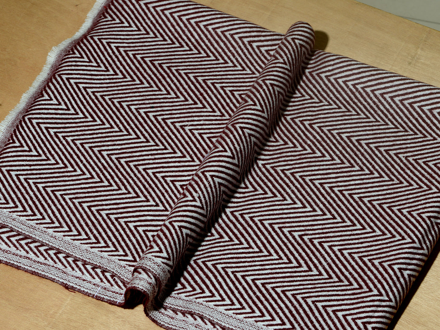 OMVAI Chevron Zig Zag Patterned Acrylic Stole- Premium Winter Wrap | Chocolate Brown