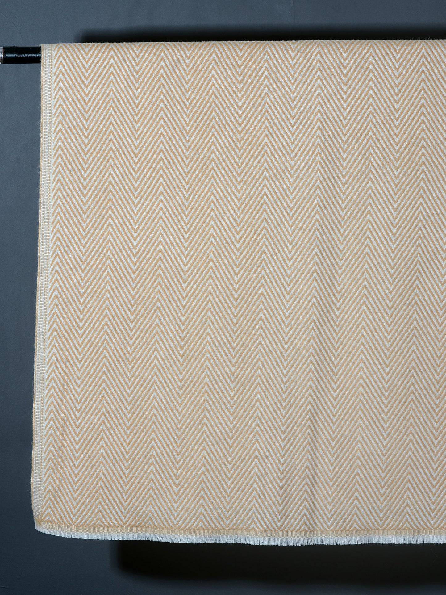 OMVAI Chevron Zig Zag Patterned Acrylic Stole- Premium Winter Wrap | Ochre