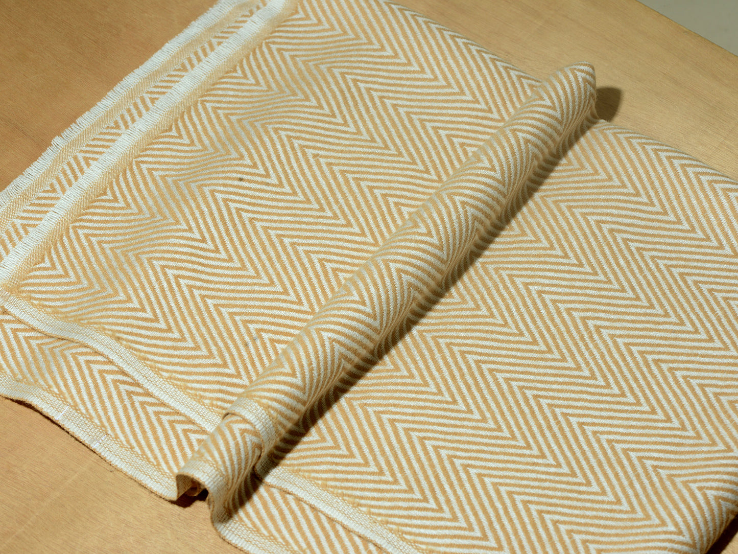 OMVAI Chevron Zig Zag Patterned Acrylic Stole- Premium Winter Wrap | Ochre