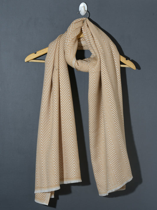 OMVAI Chevron Zig Zag Patterned Acrylic Stole- Premium Winter Wrap | Ochre