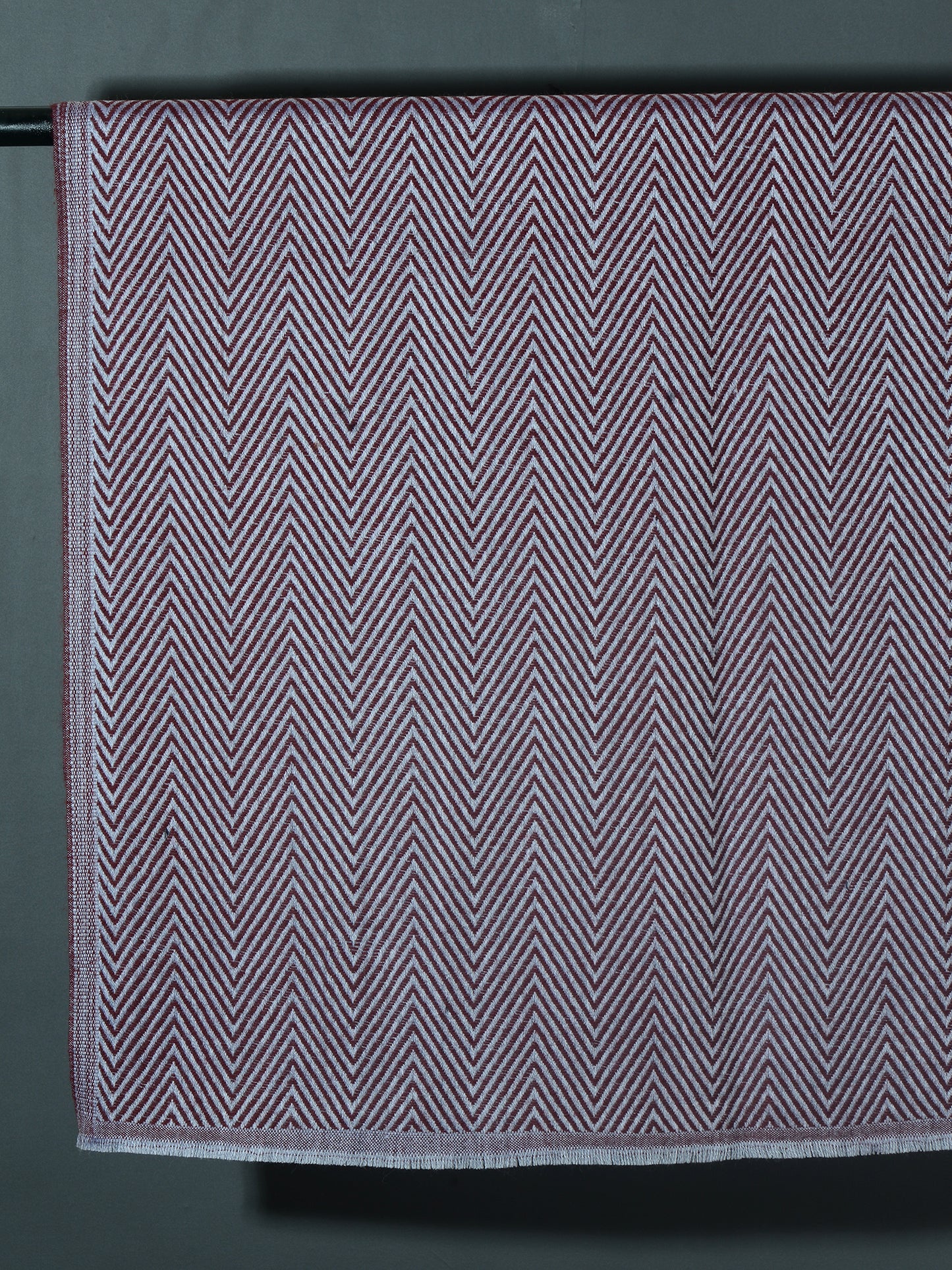 OMVAI Chevron Zig Zag Patterned Acrylic Stole- Premium Winter Wrap | Wine
