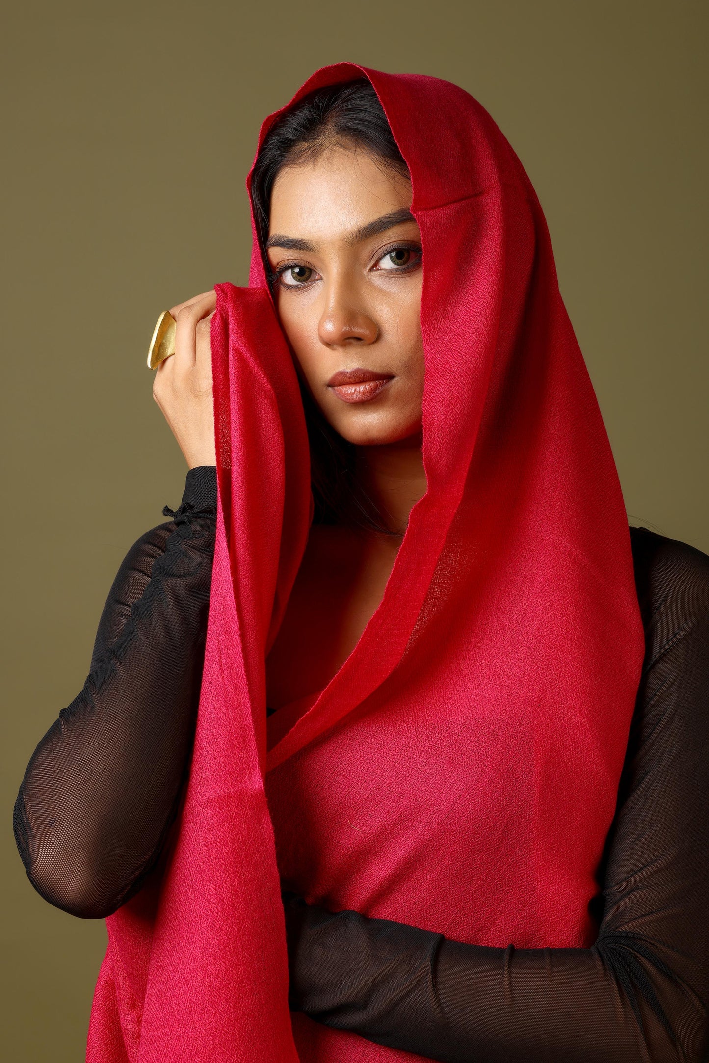 ROUGE PINK Solid Pashmina