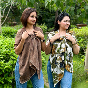 OMVAI Floral Vine Crepe Stole - Multi