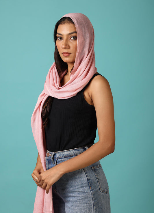 BABY PINK Solid Pashmina