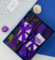 OMVAI Modal Combo Gift Set in Violet Kani and Reversible Modal in Fine Quality (Set of 2)  - For HIM and for HER