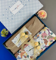 OMVAI Modal Combo Gift Set in Dove White Kani and Reversible Modal in Fine Quality (Set of 2)  - For HIM and for HER