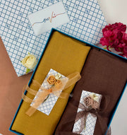 OMVAI Solid Pashmina Combo Gift Set in Pure Cashmere wool (Set of 2 - For HIM and for HER)