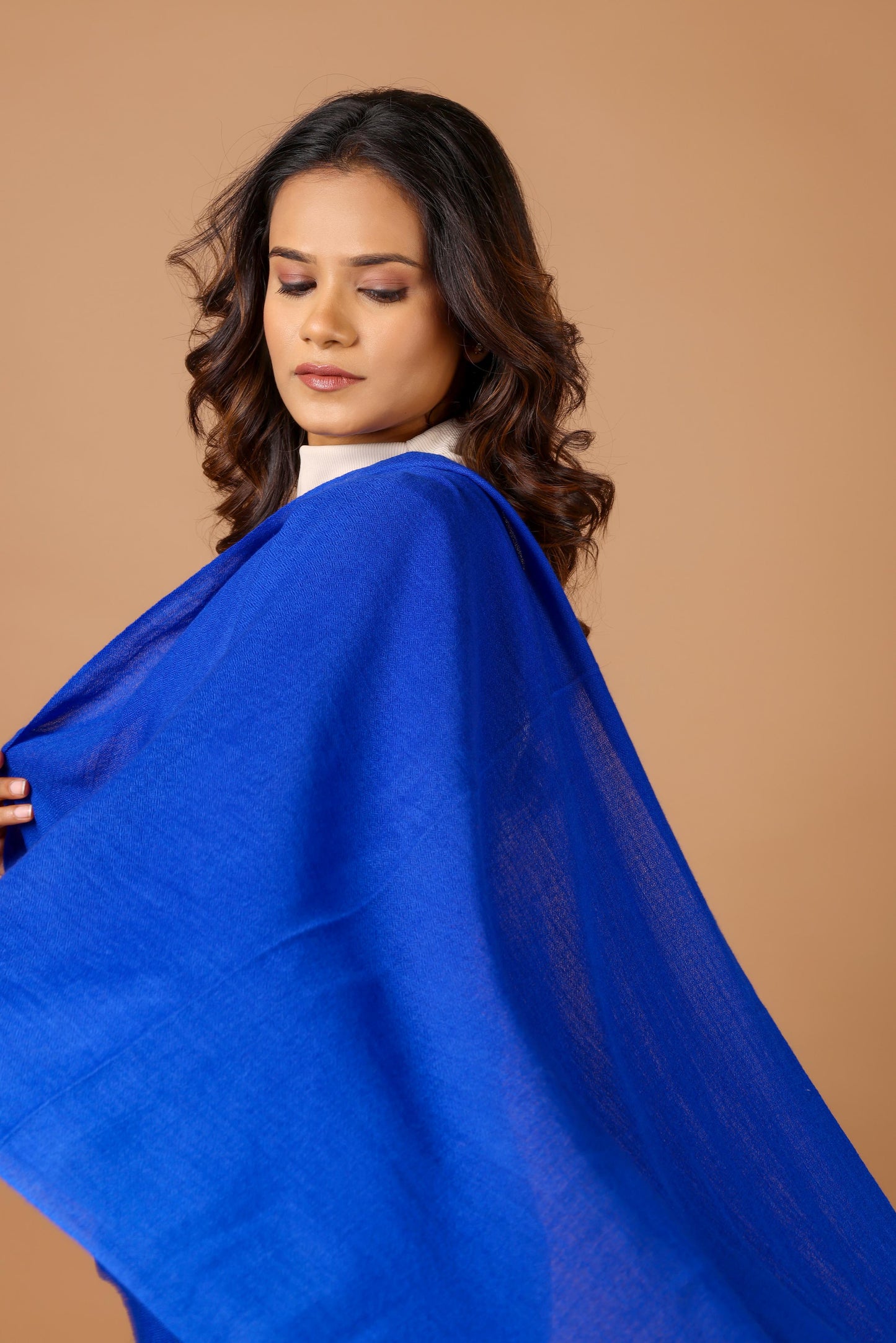 LAPIS BLUE Solid Pashmina