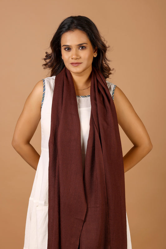 CHOCOLATE Solid Pashmina